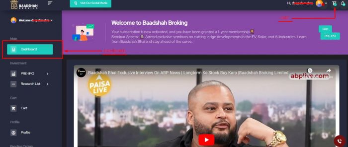 Baadshah Broking Dashboard