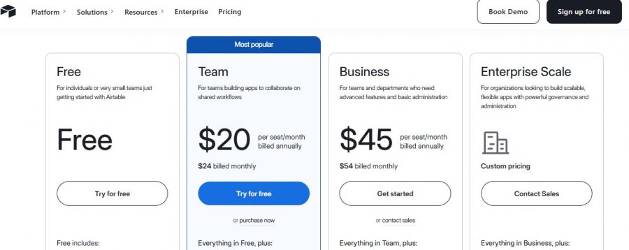Airtable Pricing