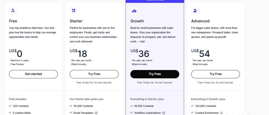 Capsule CRM Pricing