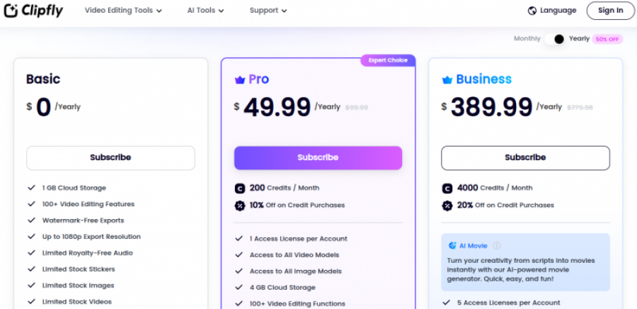 Clipfly AI Pricing