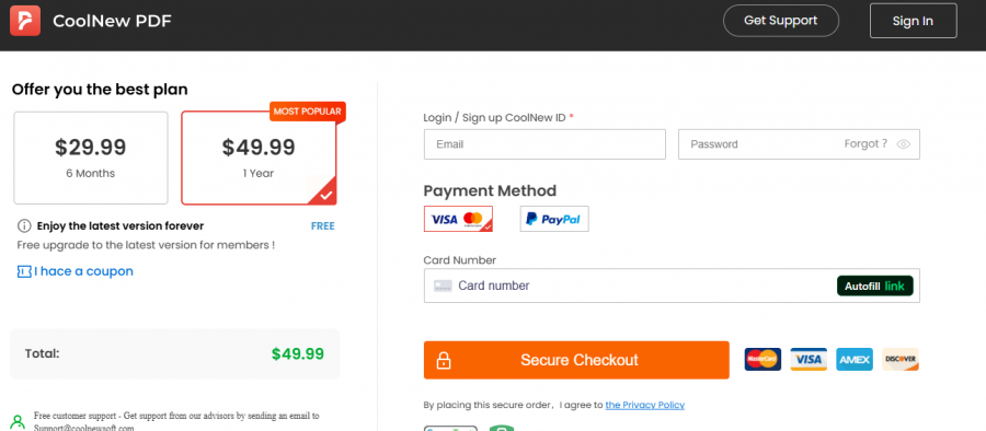 Coolnew PDF Pricing