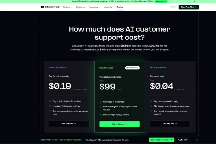 CoSupport AI Pricing
