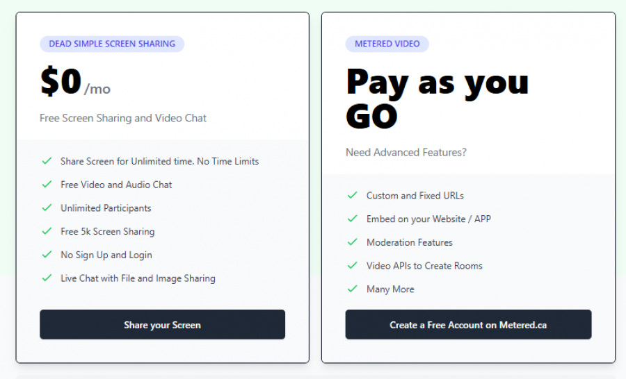 Dead Simple Screen Sharing Pricing