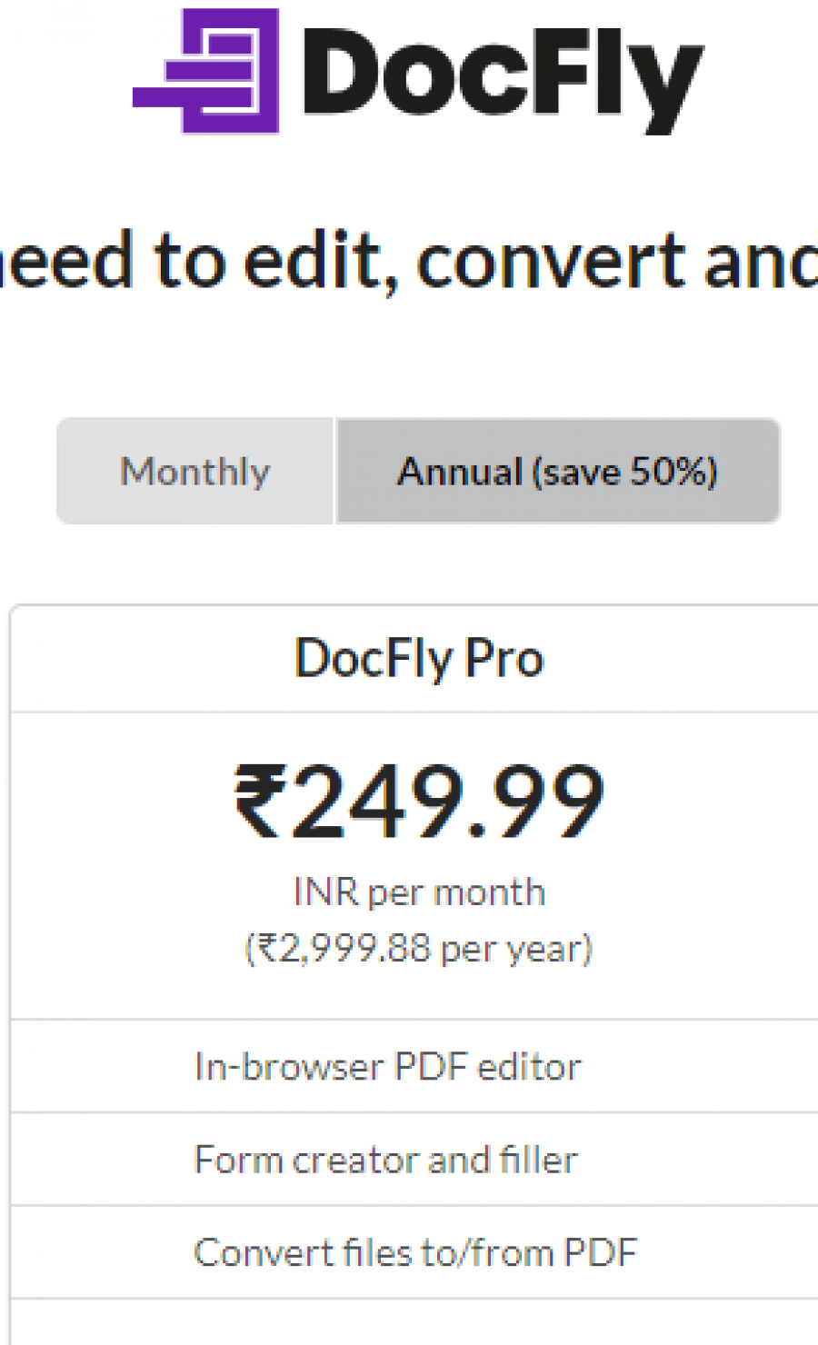 DocFly Pricing
