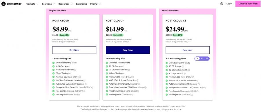 Elementor Pricing