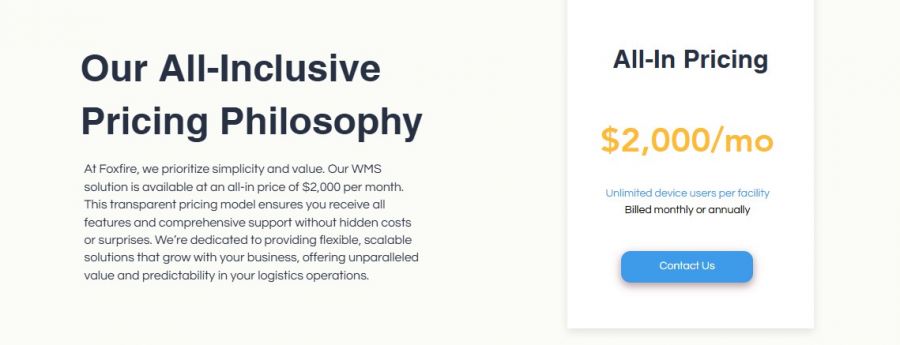 Foxfire Pricing