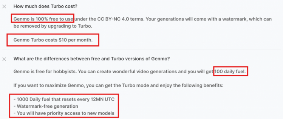 Genmo Pricing