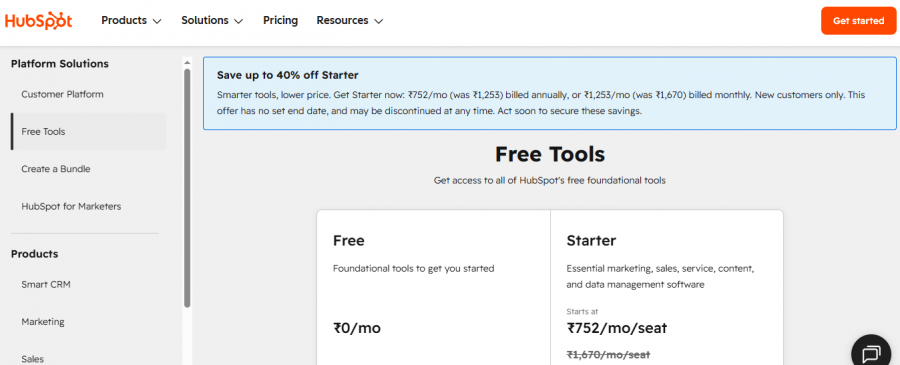 HubSpot CRM Pricing