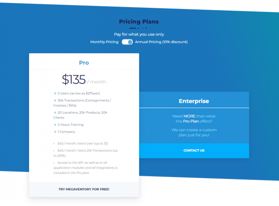 Megaventory Pricing
