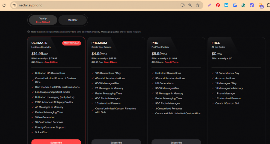 Nectar AI Pricing