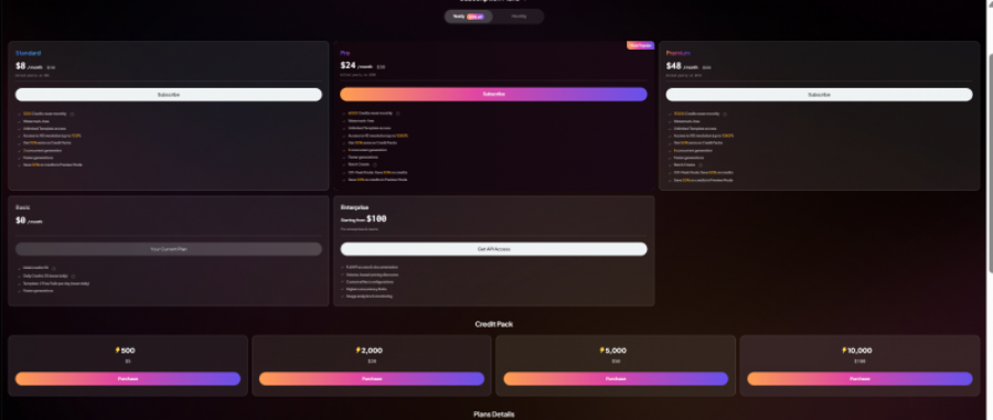 PixVerse Pricing