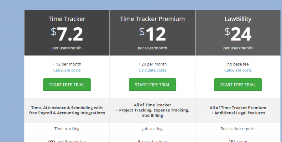 Time Tracker Pricing