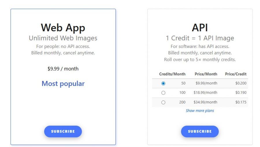 Vectorizer.AI Pricing