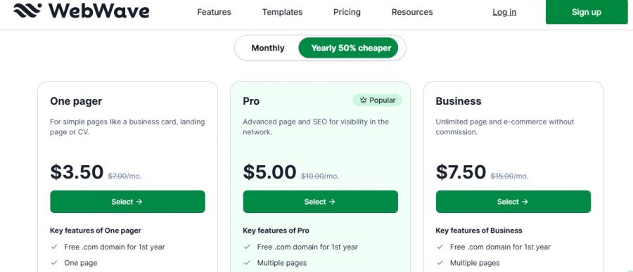 WebWave Pricing