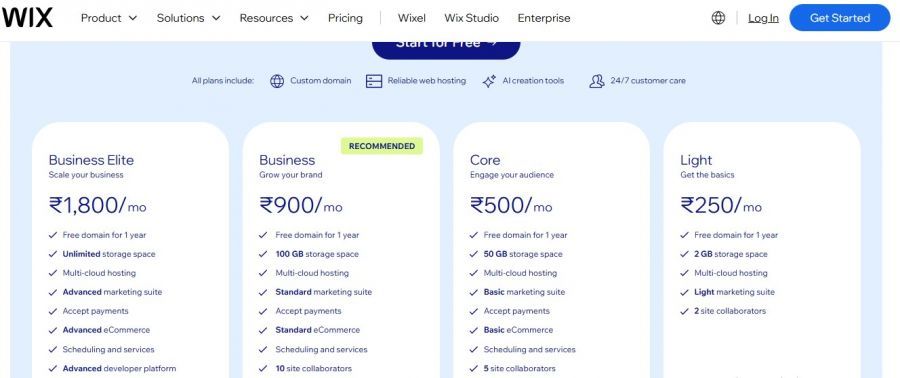Wix Bookings Pricing