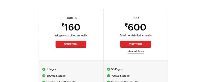 Zoho Sites Pricing