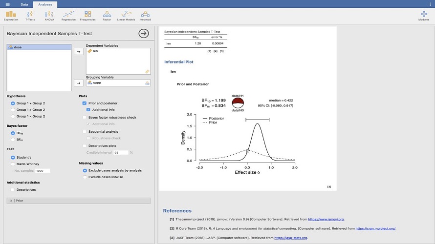 Jamovi software